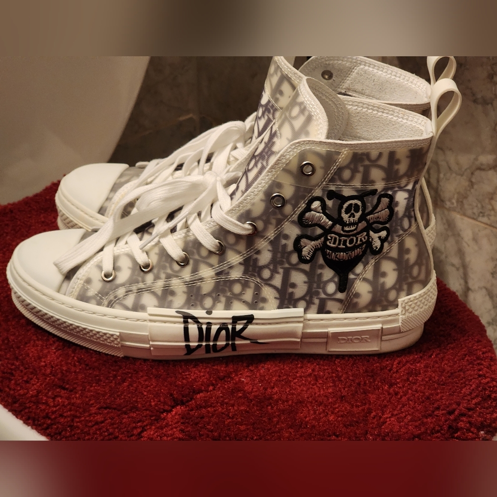 Dior And Shawn B23 High TopBee Embroidery Sneakers Size 45